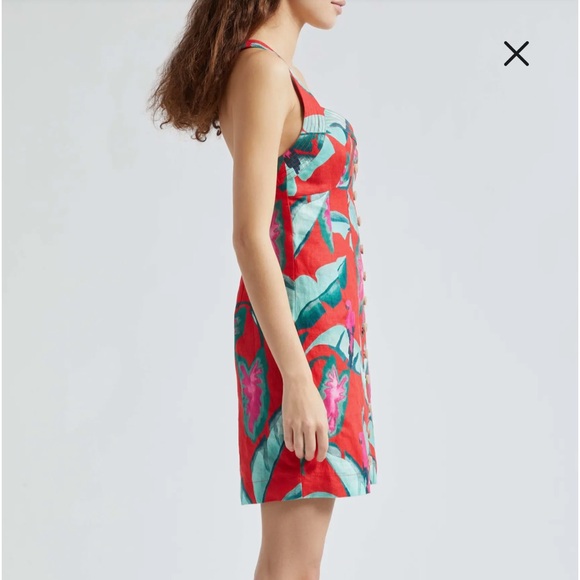 NEW FARM Rio Summer Foliage Linen Minidress
Trapunto stitching accents minidress - Picture 5 of 7